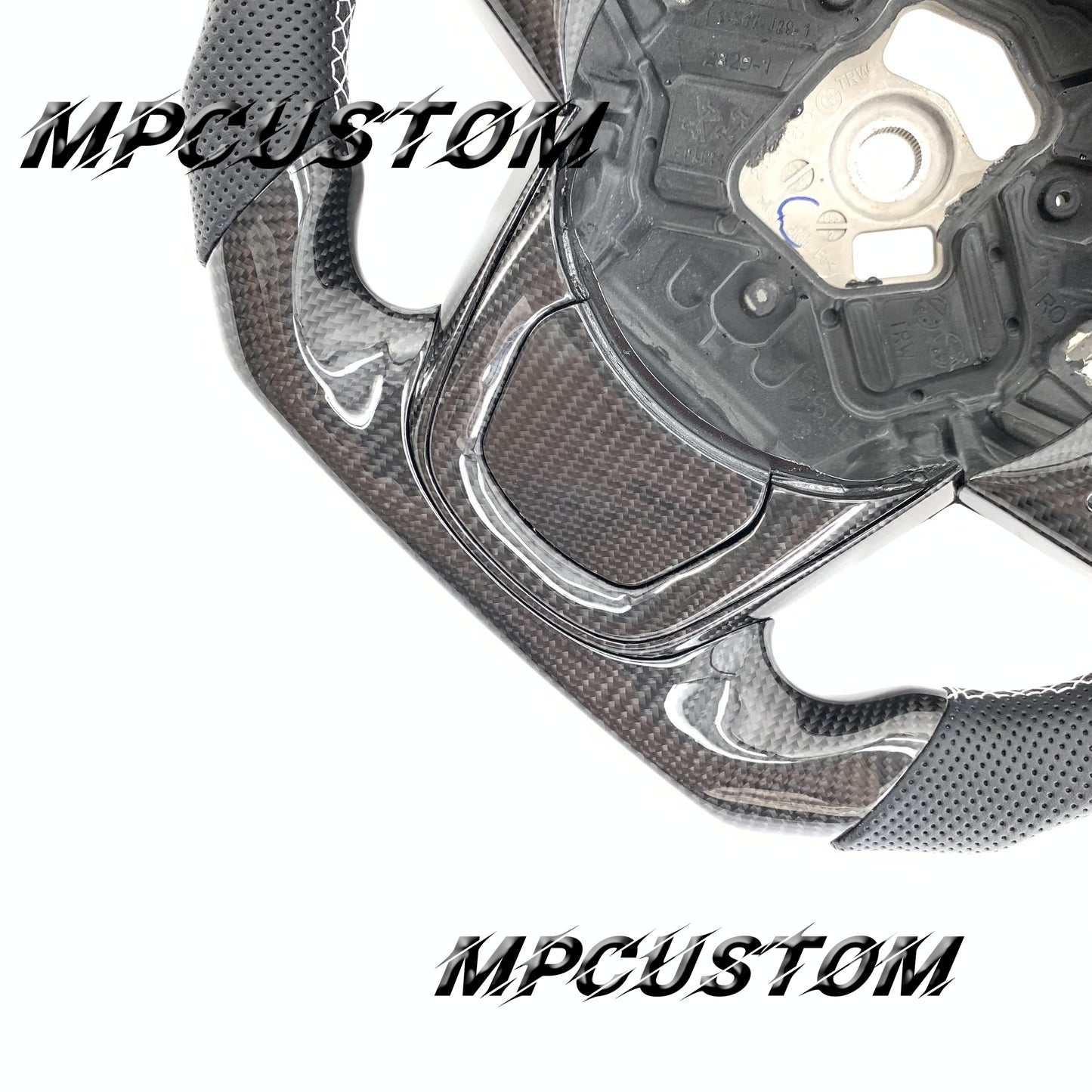 Mpcustom for Toyota Supra 2020 carbon fiber steering wheel white stripe line and round top