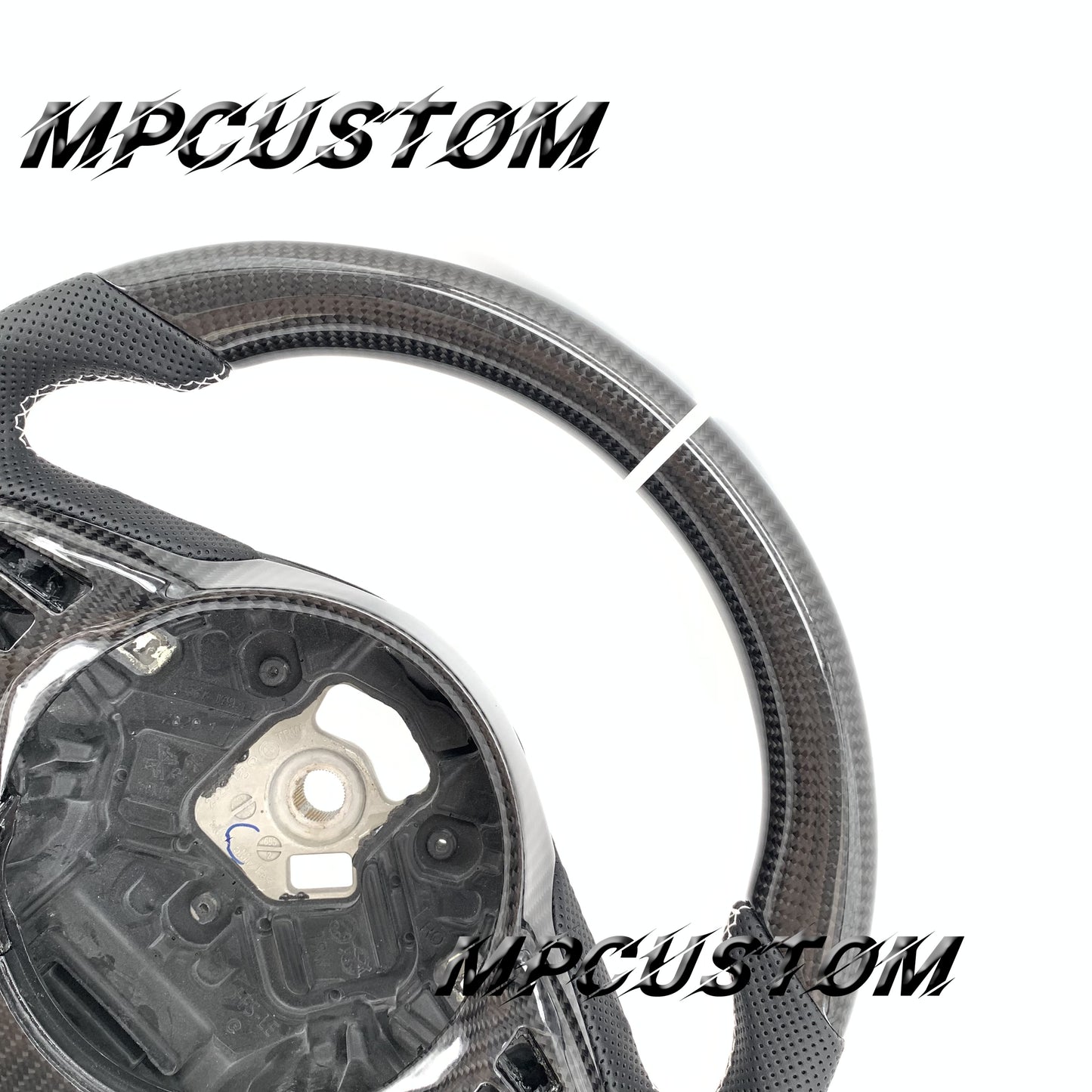 Mpcustom for Toyota Supra 2020 carbon fiber steering wheel white stripe line and round top