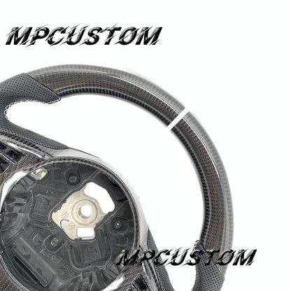 Mpcustom for Toyota Supra 2020 carbon fiber steering wheel white stripe line and round top