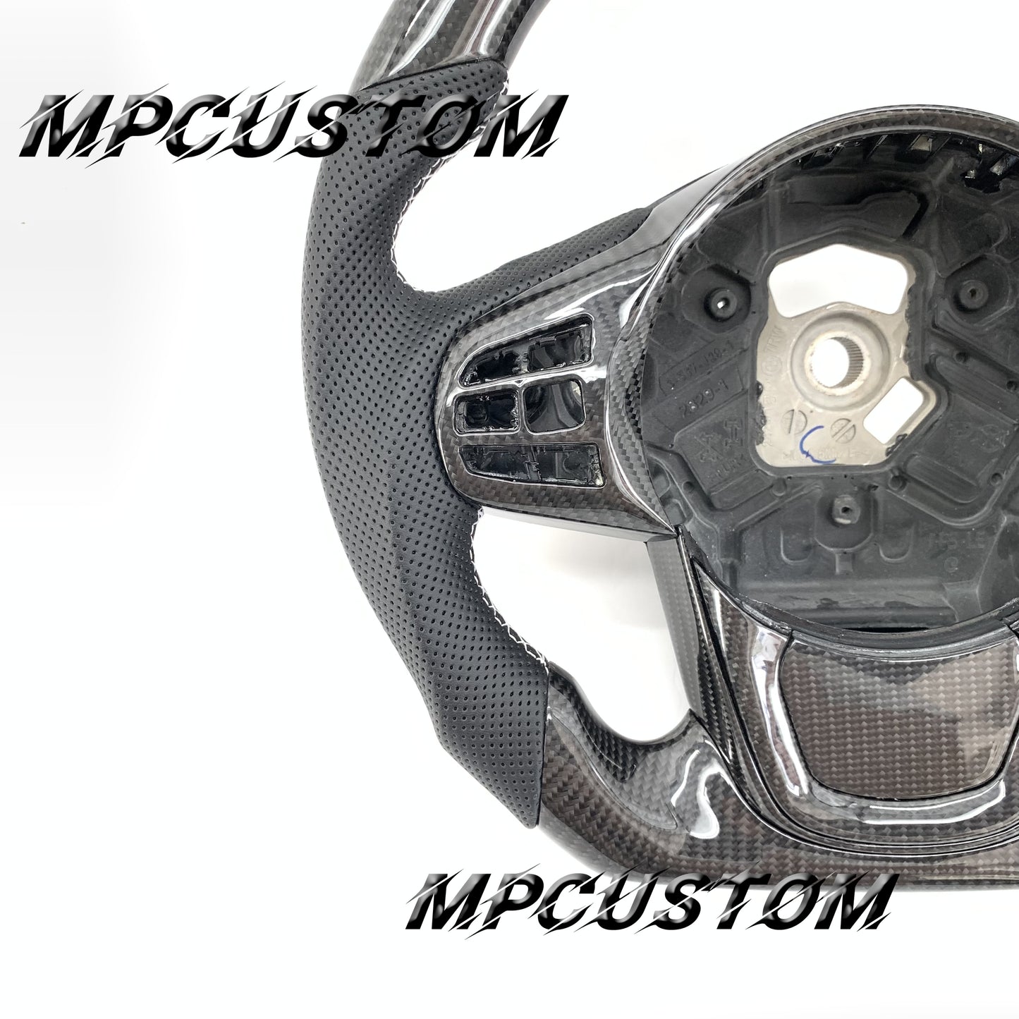 Mpcustom for Toyota Supra 2020 carbon fiber steering wheel white stripe line and round top