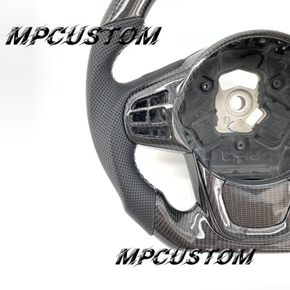 Mpcustom for Toyota Supra 2020 carbon fiber steering wheel white stripe line and round top