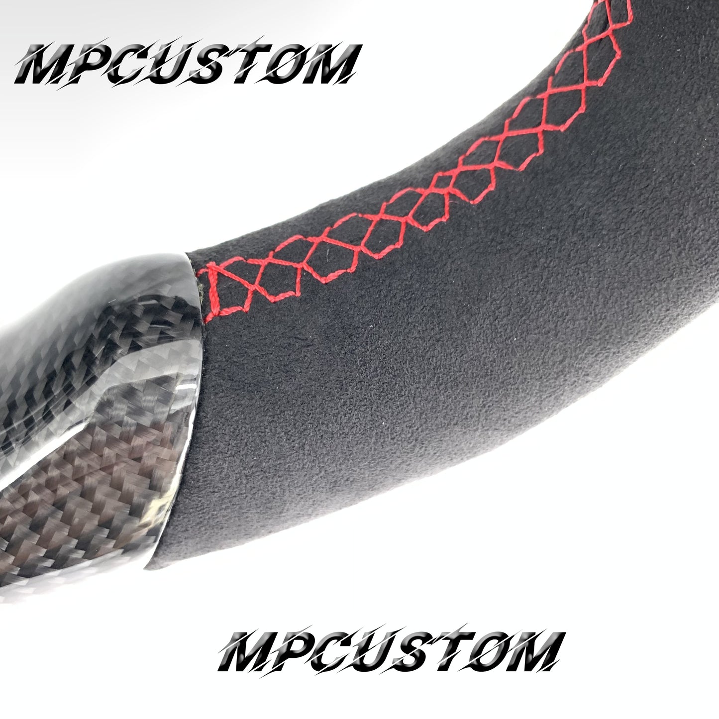 Mpcustom for Infiniti Q60 2016-2018 carbon fiber steering wheel gloss and red stripe line