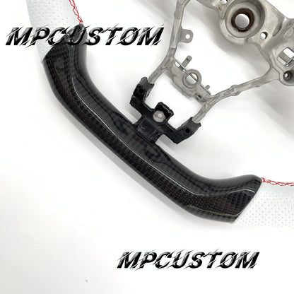 Mpcustom for Subaru 2015-2021 carbon fiber steering wheel white perforated leather
