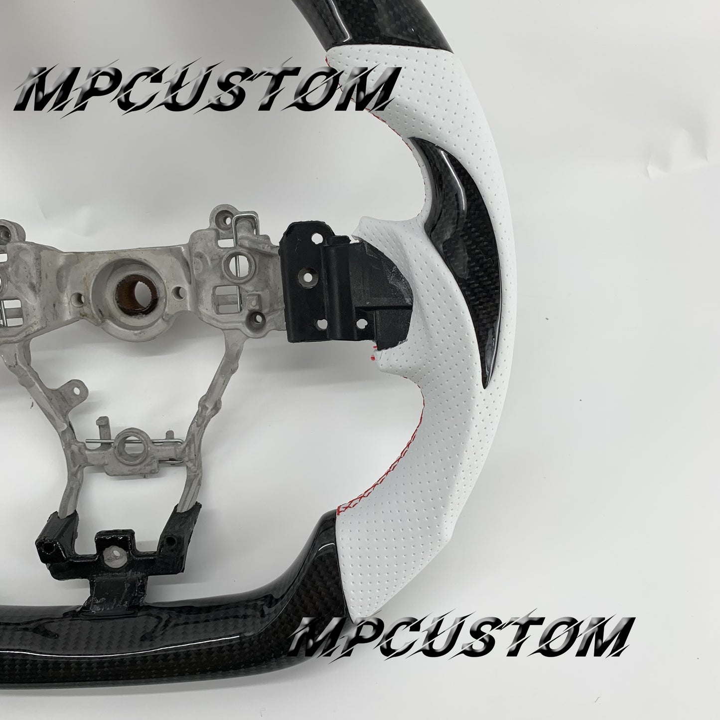 Mpcustom for Subaru 2015-2021 carbon fiber steering wheel flat bottom and led