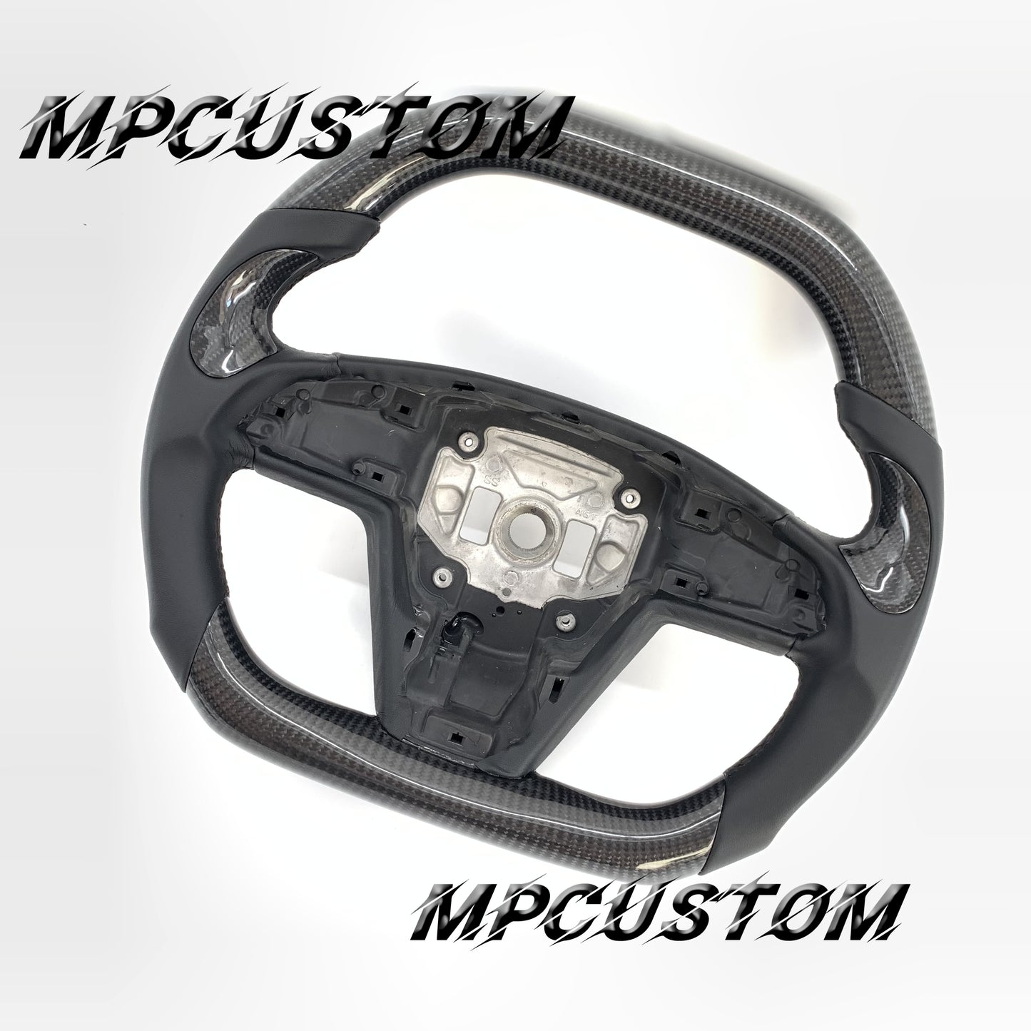 Mpcustom for Tesla model S carbon fiber steering wheel flat top