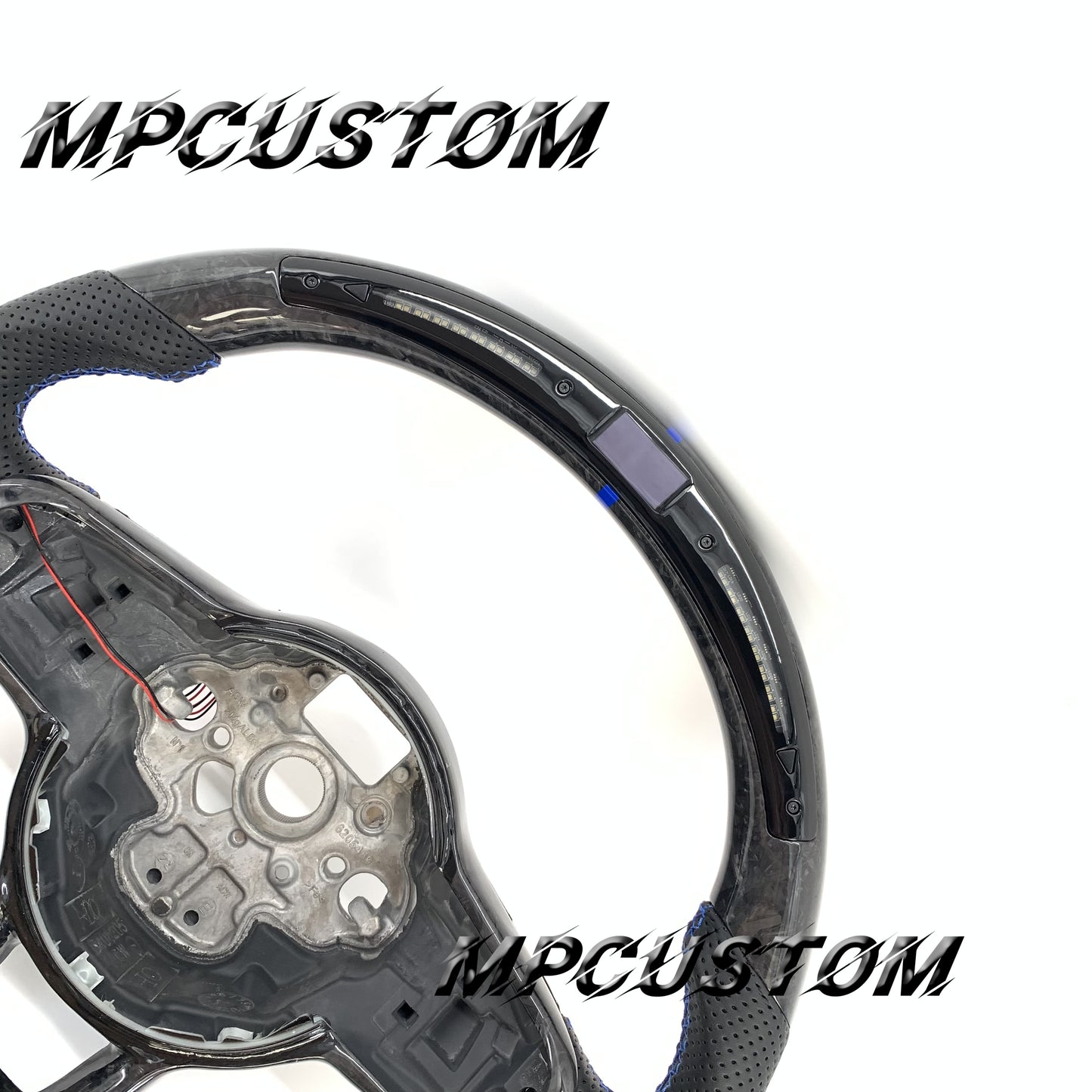 Mpcustom for Volkswagen MK7 2015-2019 carbon fiber steering wheel led and blue stitching