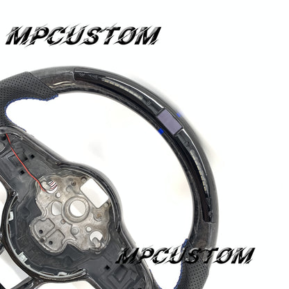 Mpcustom for Volkswagen MK7 2015-2019 carbon fiber steering wheel led and blue stitching