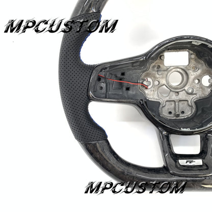 Mpcustom for Volkswagen MK7 2015-2019 carbon fiber steering wheel led and gloss