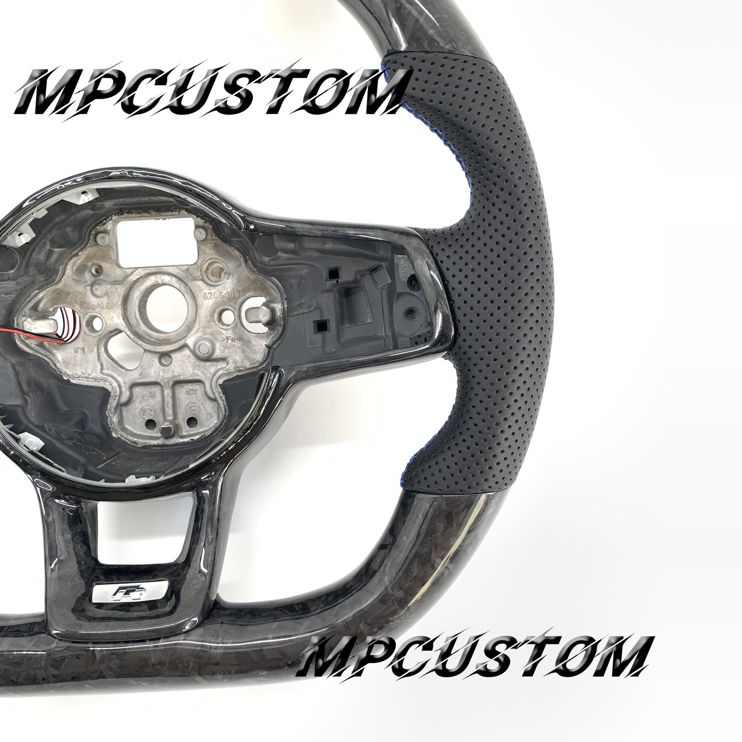 Mpcustom for Volkswagen MK7 2015-2019 carbon fiber steering wheel led and blue stitching