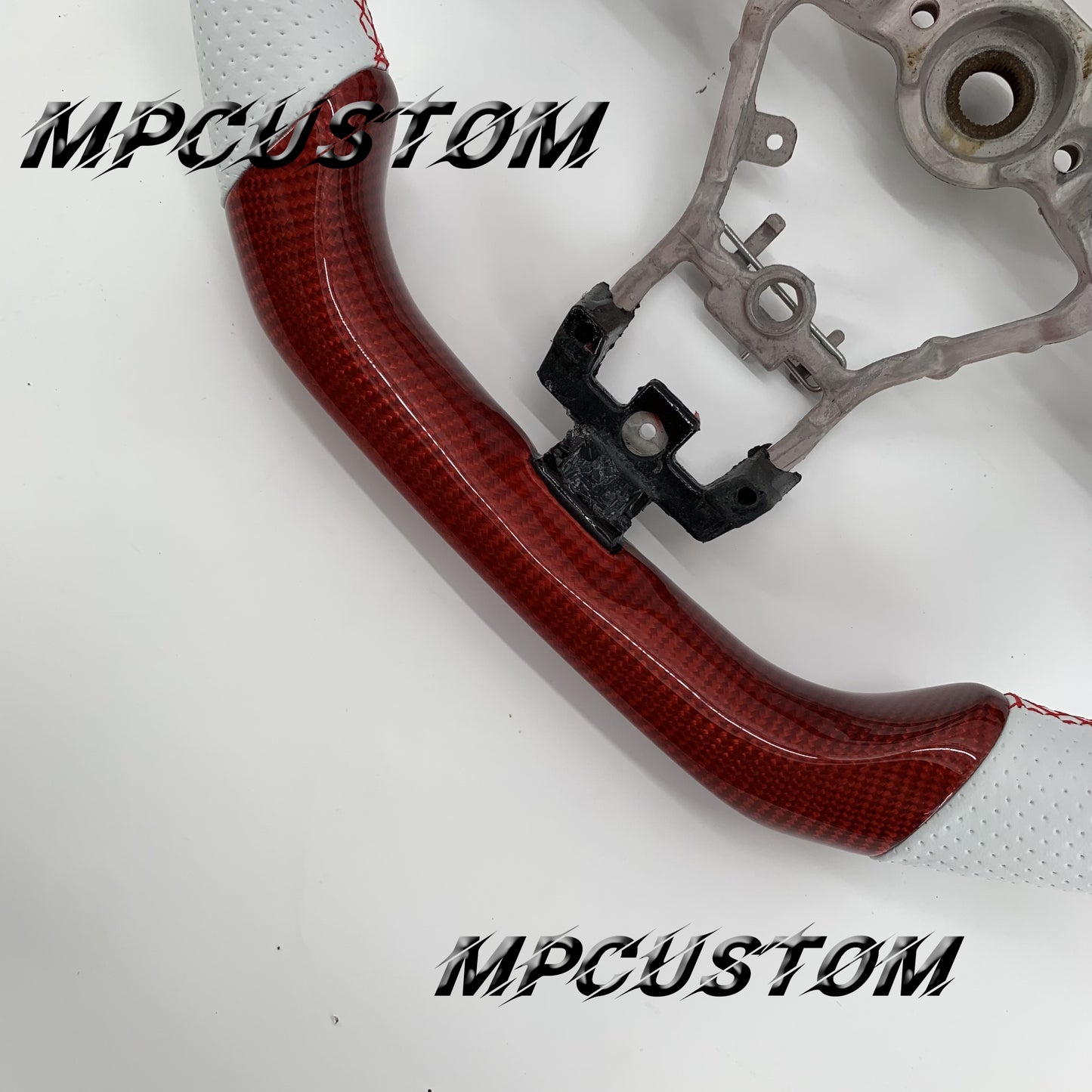 Mpcustom for Subaru 2015-2021 carbon fiber steering wheel gloss and red stitching