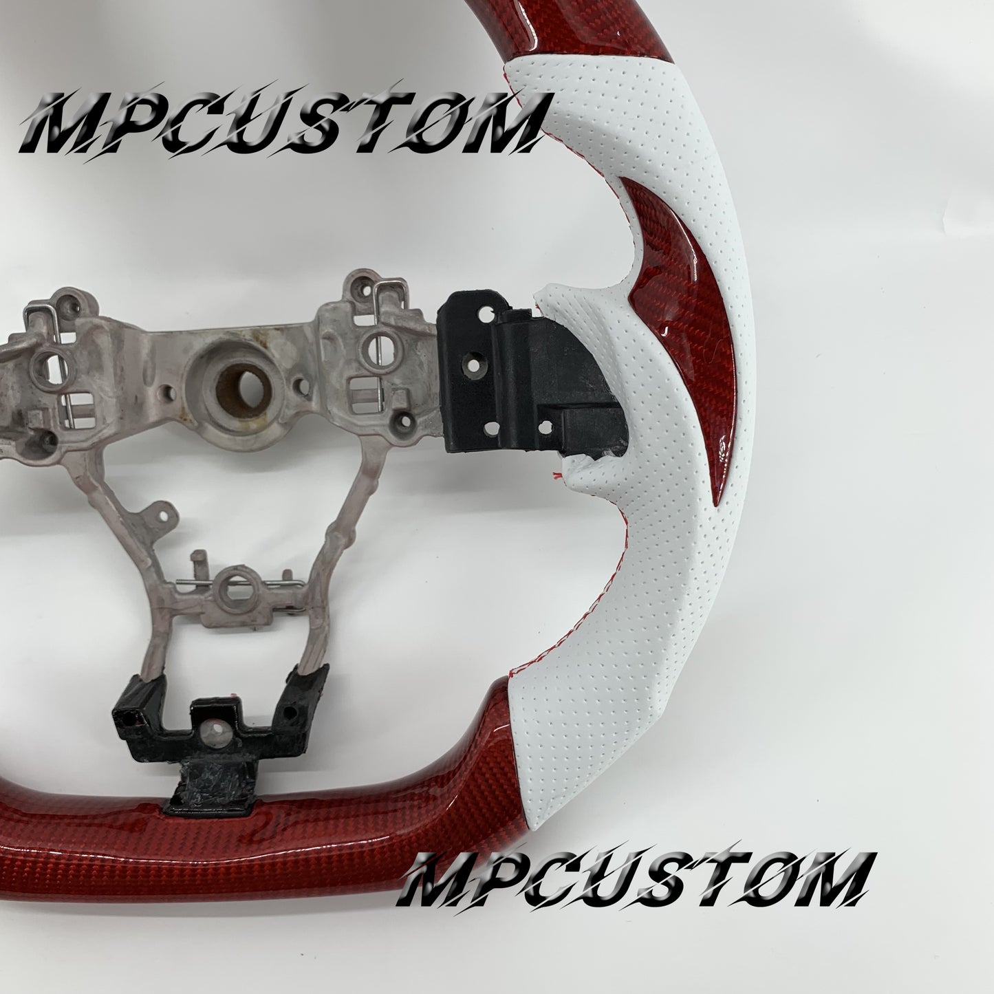 Mpcustom for Subaru 2015-2021 carbon fiber steering wheel white stripe line and led