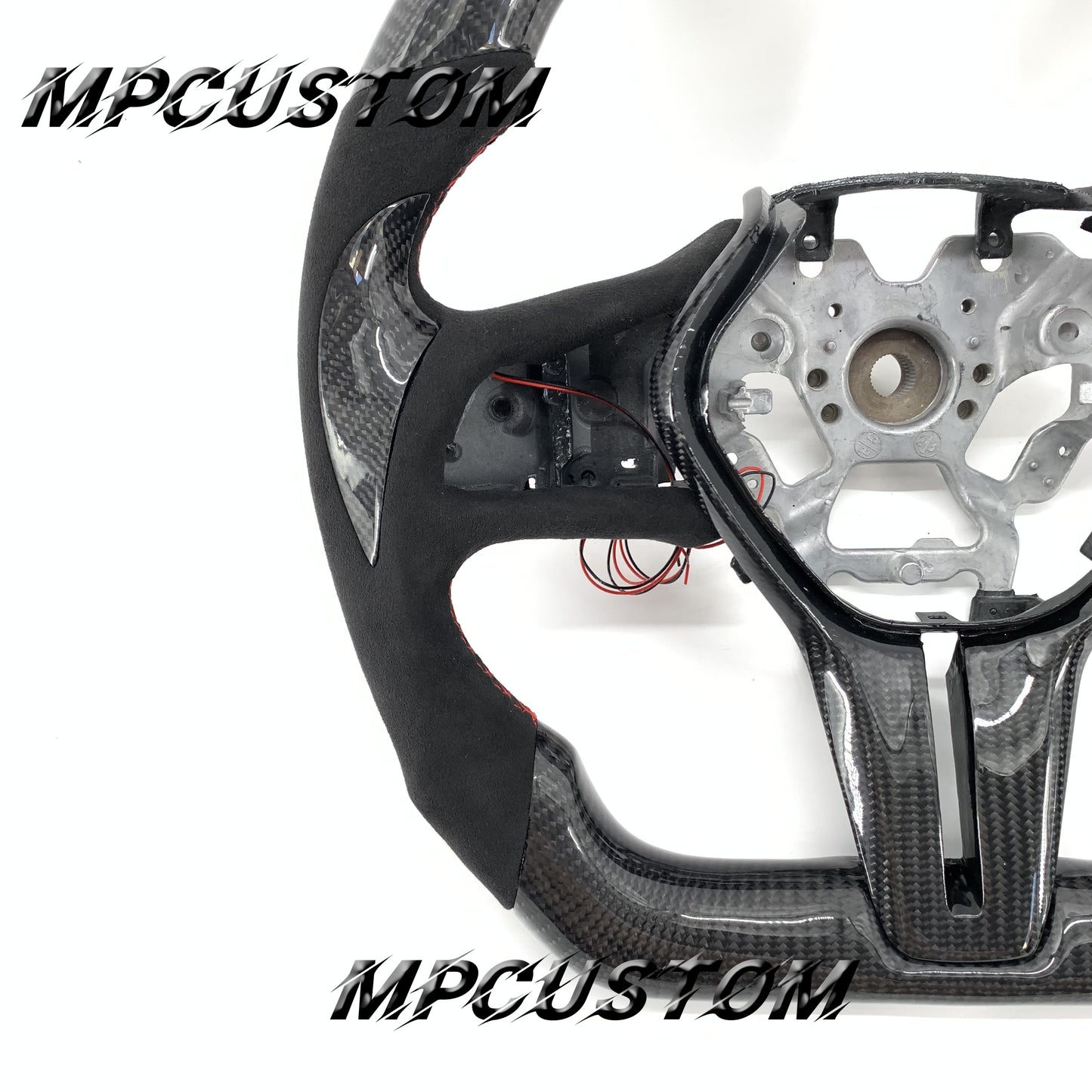 Mpcustom for Infiniti Q60 2016-2018 carbon fiber steering wheel red stitching