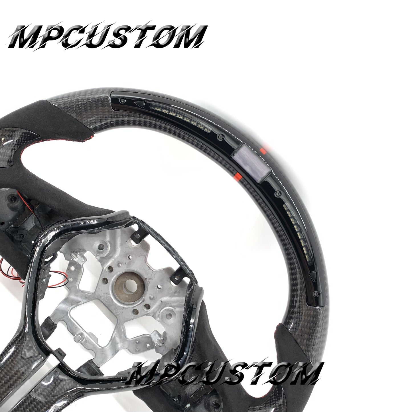 Mpcustom for Infiniti Q60 2016-2018 carbon fiber steering wheel red stitching