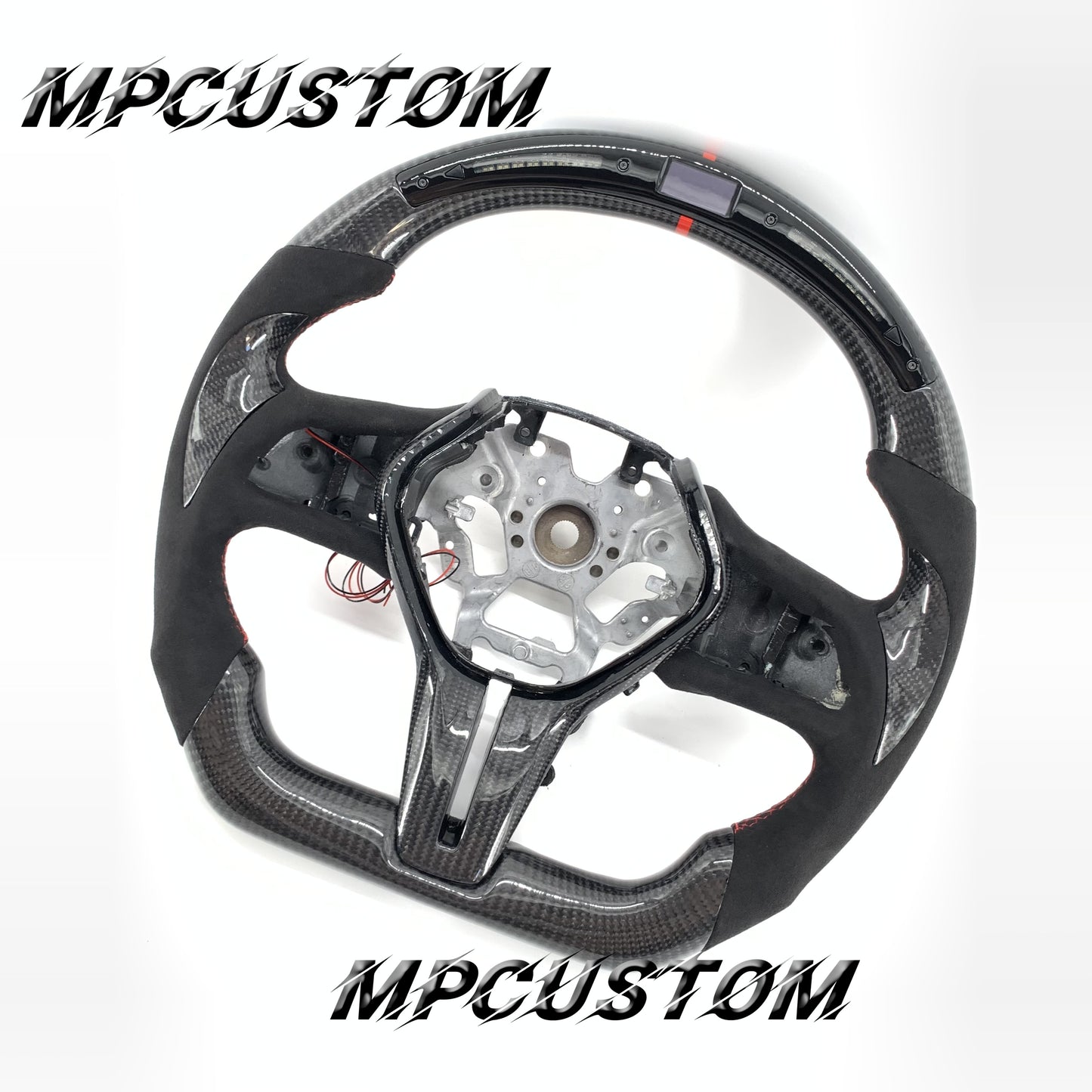 Mpcustom for Infiniti Q60 2016-2018 carbon fiber steering wheel red stitching