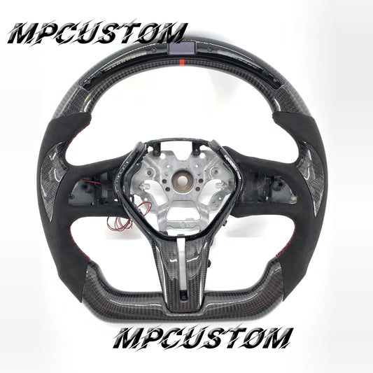 Mpcustom for Infiniti Q60 2016-2018 carbon fiber steering wheel gloss and led