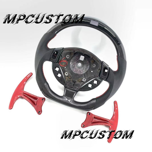 Mpcustom for Maserati GT carbon fiber steering wheel red stitching