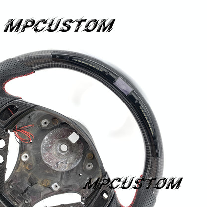 Mpcustom for Maserati GT carbon fiber steering wheel gloss and red stitching