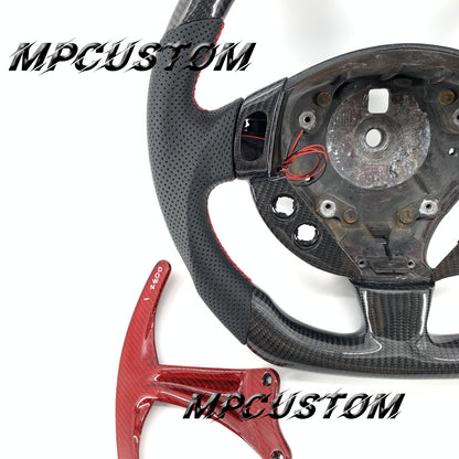Mpcustom for Maserati GT carbon fiber steering wheel gloss and red stitching