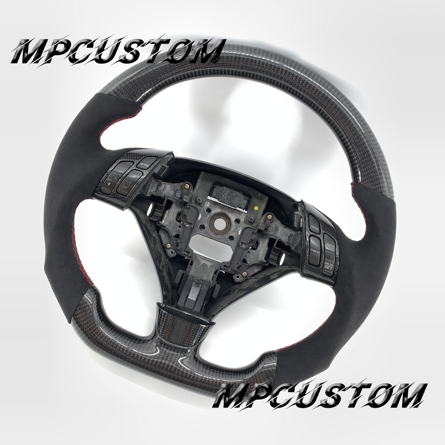 Mpcustom Acura TSX 2004-2008 carbon fiber steering wheel red stitching