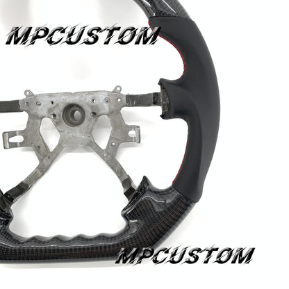 Mpcustom for Nissan Y61 carbon fiber steering wheel smooth and red stripe line