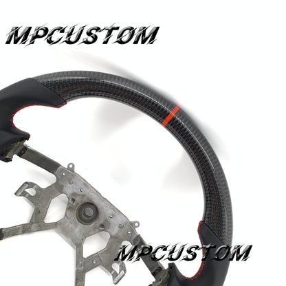 Mpcustom for Nissan Y61 carbon fiber steering wheel red stripe line