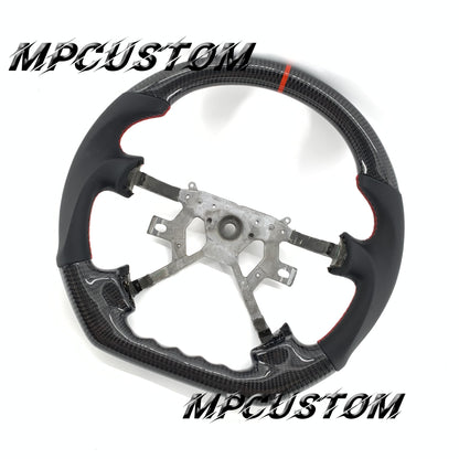 Mpcustom for Nissan Y61 carbon fiber steering wheel gloss and red stripe line