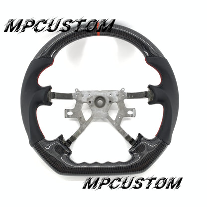 Mpcustom for Nissan Y61 carbon fiber steering wheel smooth and red stripe line