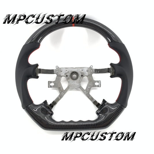 Mpcustom for Nissan Y61 carbon fiber steering wheel smooth and red stripe line