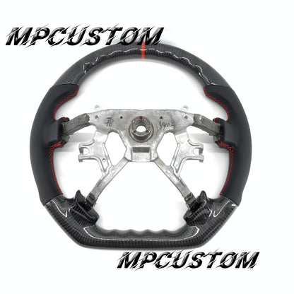 Mpcustom for Nissan Y61 carbon fiber steering wheel gloss and red stripe line