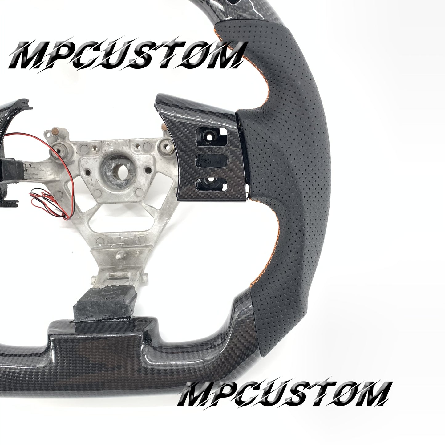 Mpcustom for Nissan 350z 2002-2009 carbon fiber steering wheel perforated leather