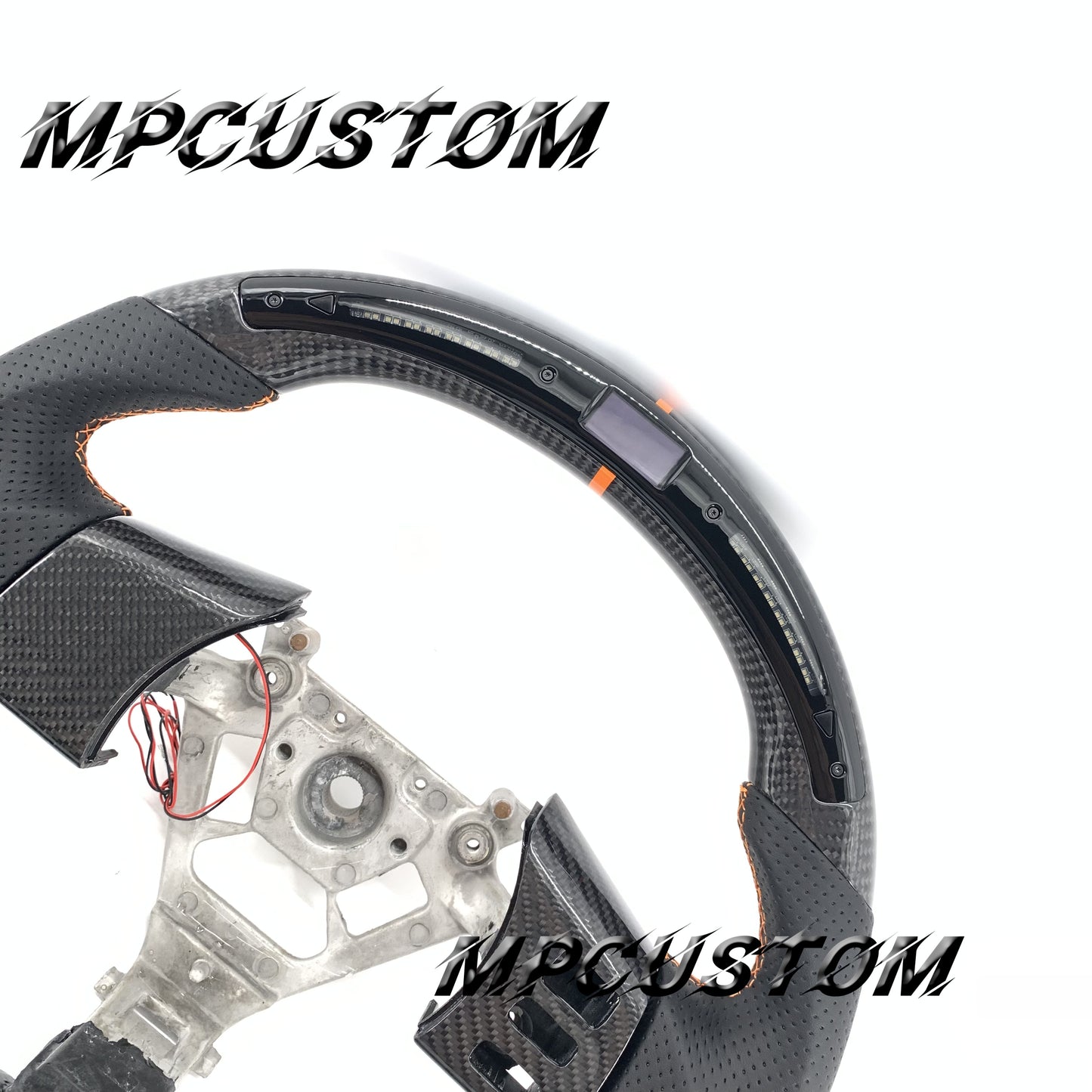 Mpcustom for Nissan 350z 2002-2009 carbon fiber steering wheel perforated leather