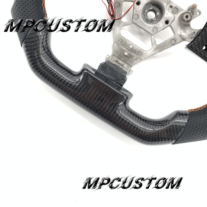 Mpcustom for Nissan 350z 2002-2009 carbon fiber steering wheel perforated leather
