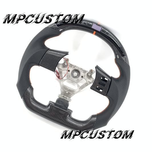 Mpcustom for Nissan 350z 2002-2009 carbon fiber steering wheel perforated leather