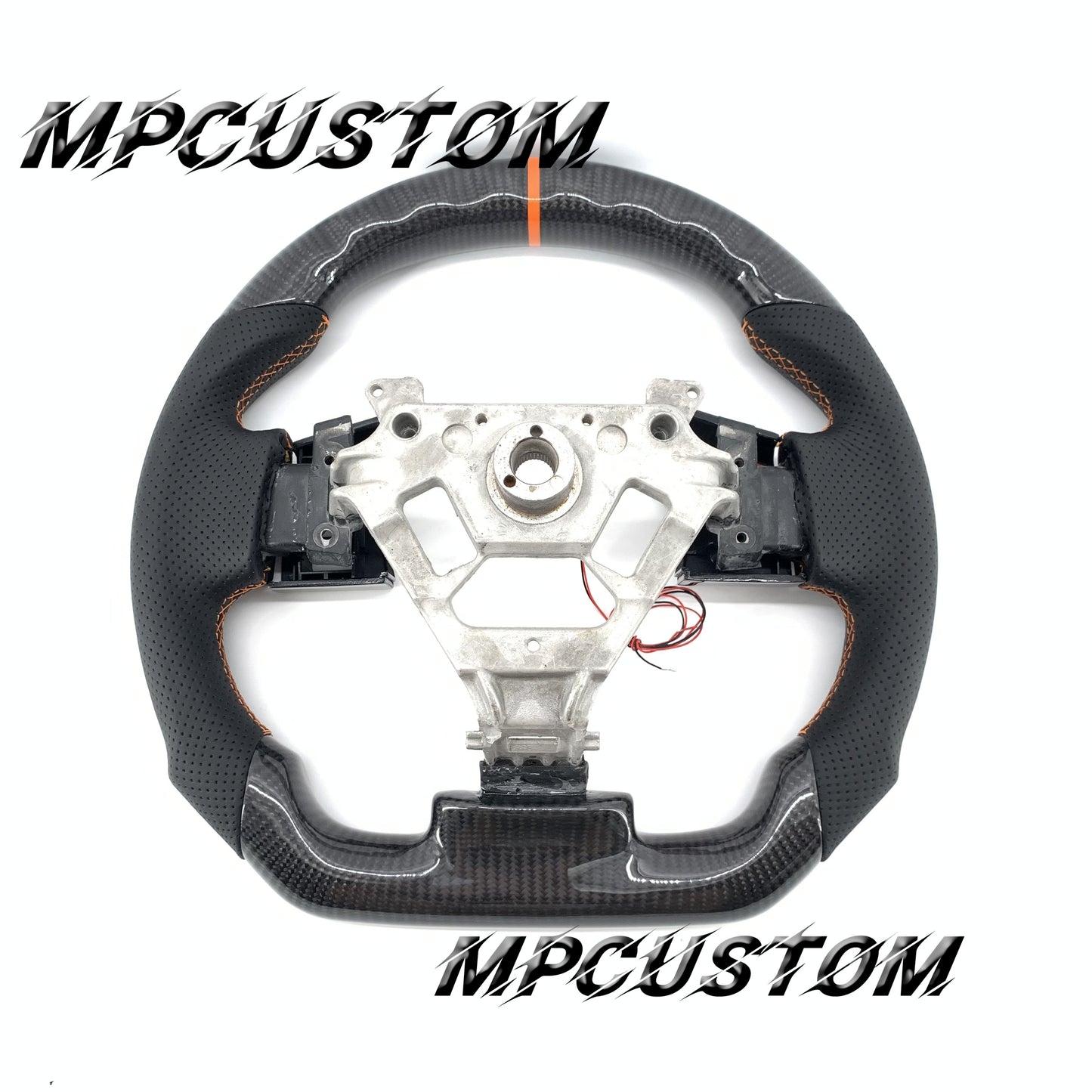 Mpcustom for Nissan 350z 2002-2009 carbon fiber steering wheel perforated leather