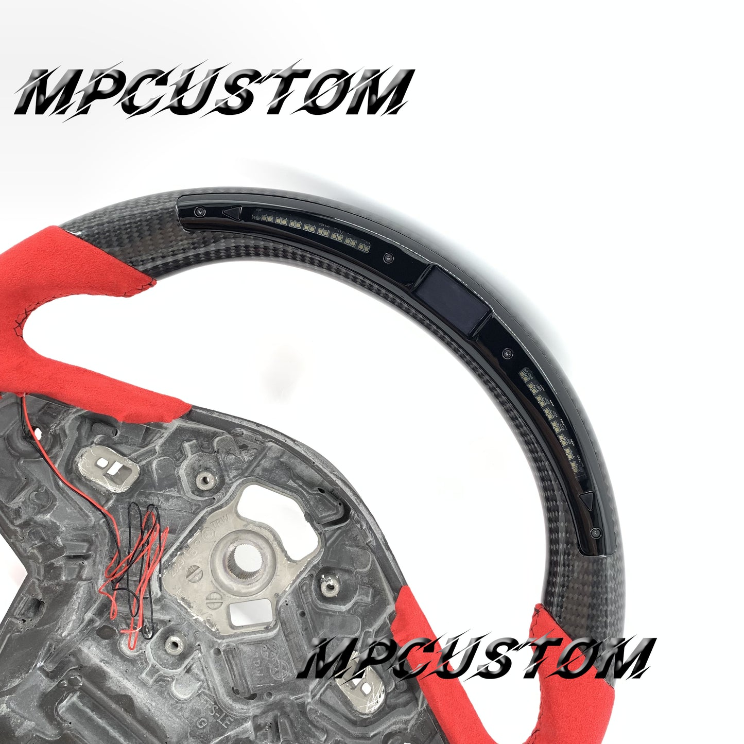 Mpcustom for Toyota Supra 2020 carbon fiber steering wheel round top and black stitching