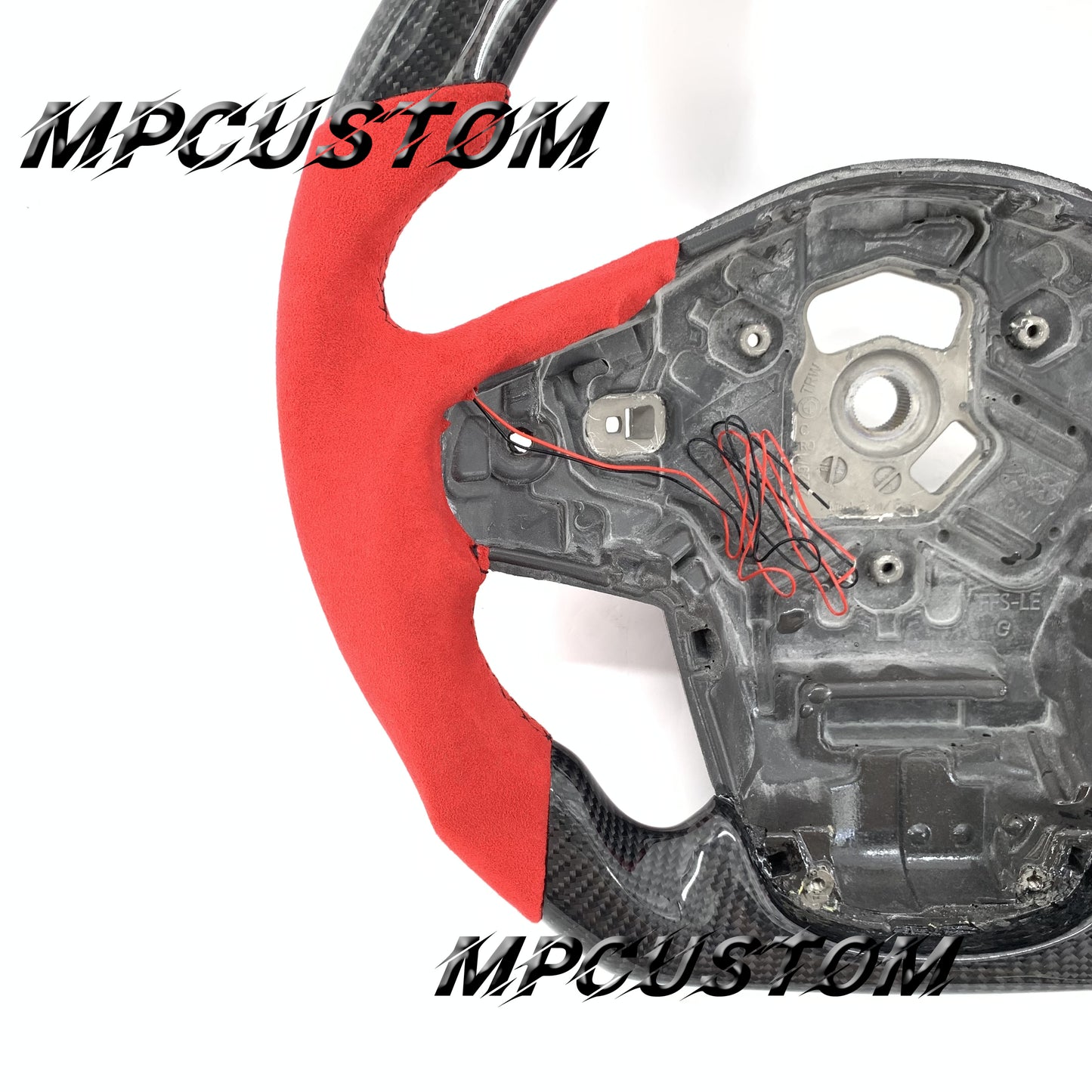 Mpcustom for Toyota Supra 2020 carbon fiber steering wheel round top and black stitching