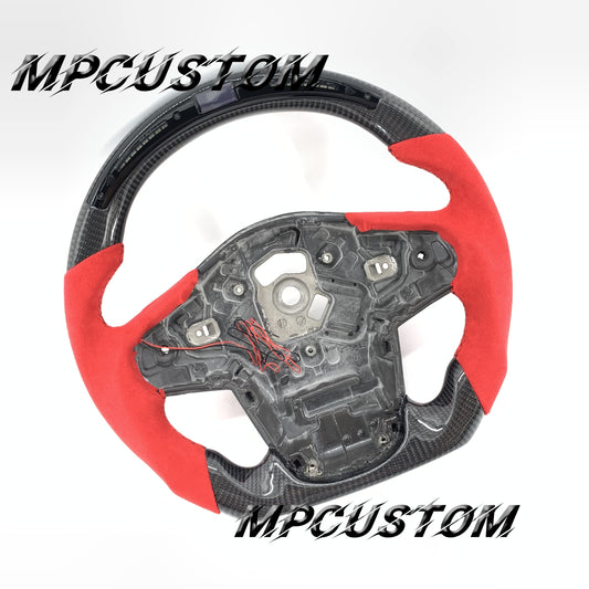 Mpcustom for Toyota Supra 2020 carbon fiber steering wheel round top and black stitching
