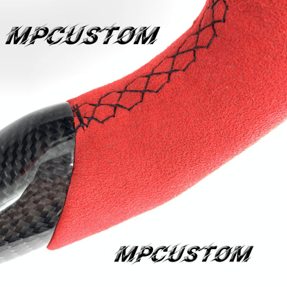 Mpcustom for Toyota Supra 2020 carbon fiber steering wheel round top and black stitching