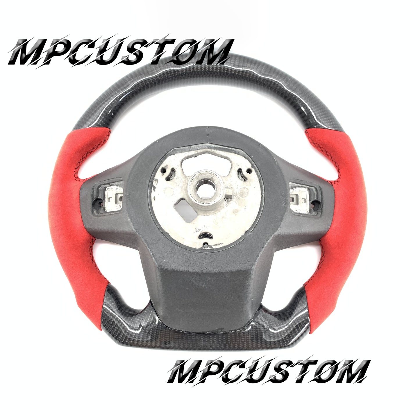 Mpcustom for Toyota Supra 2020 carbon fiber steering wheel round top and black stitching
