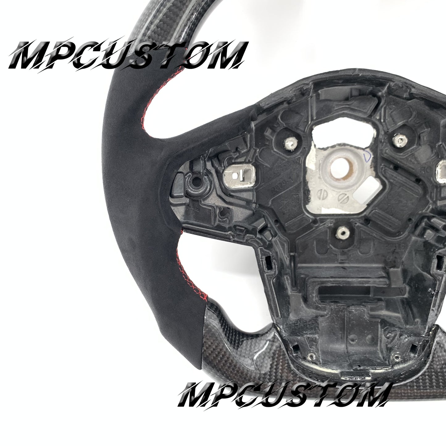 Mpcustom for Toyota Supra 2020 carbon fiber steering wheel round top and red stripe line