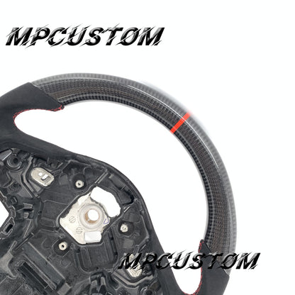 Mpcustom for Toyota Supra 2020 carbon fiber steering wheel gloss and red stripe line