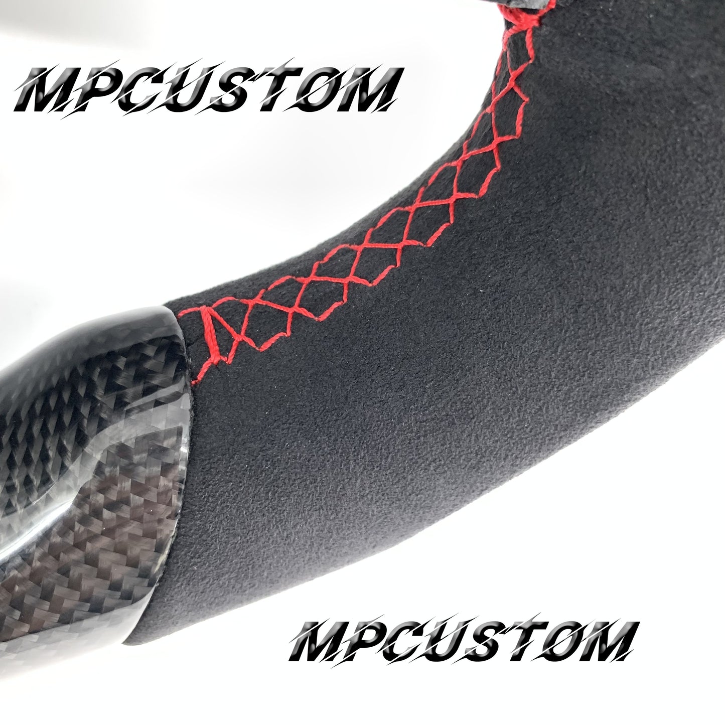 Mpcustom for Toyota Supra 2020 carbon fiber steering wheel gloss and red stripe line