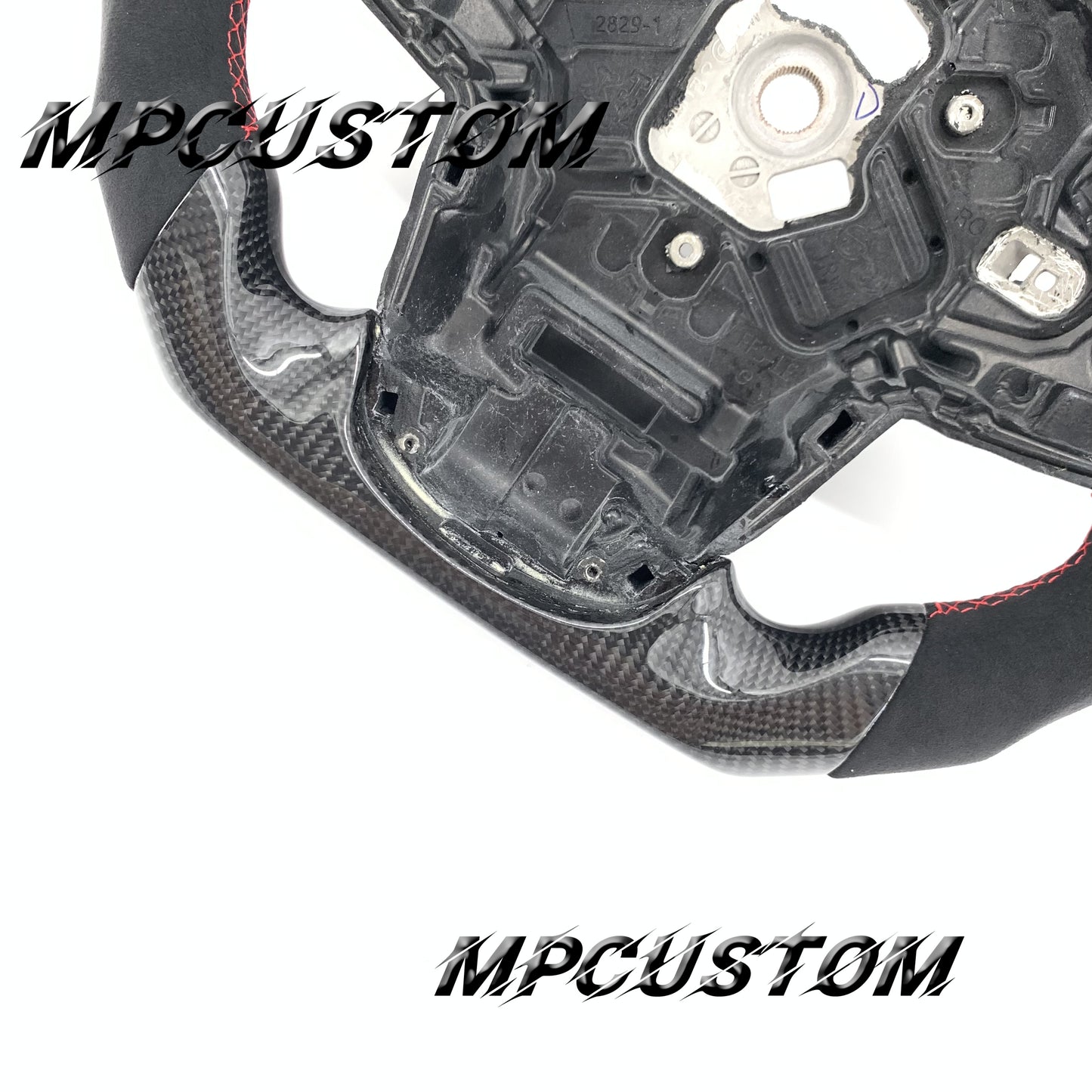 Mpcustom for Toyota Supra 2020 carbon fiber steering wheel round top and red stripe line