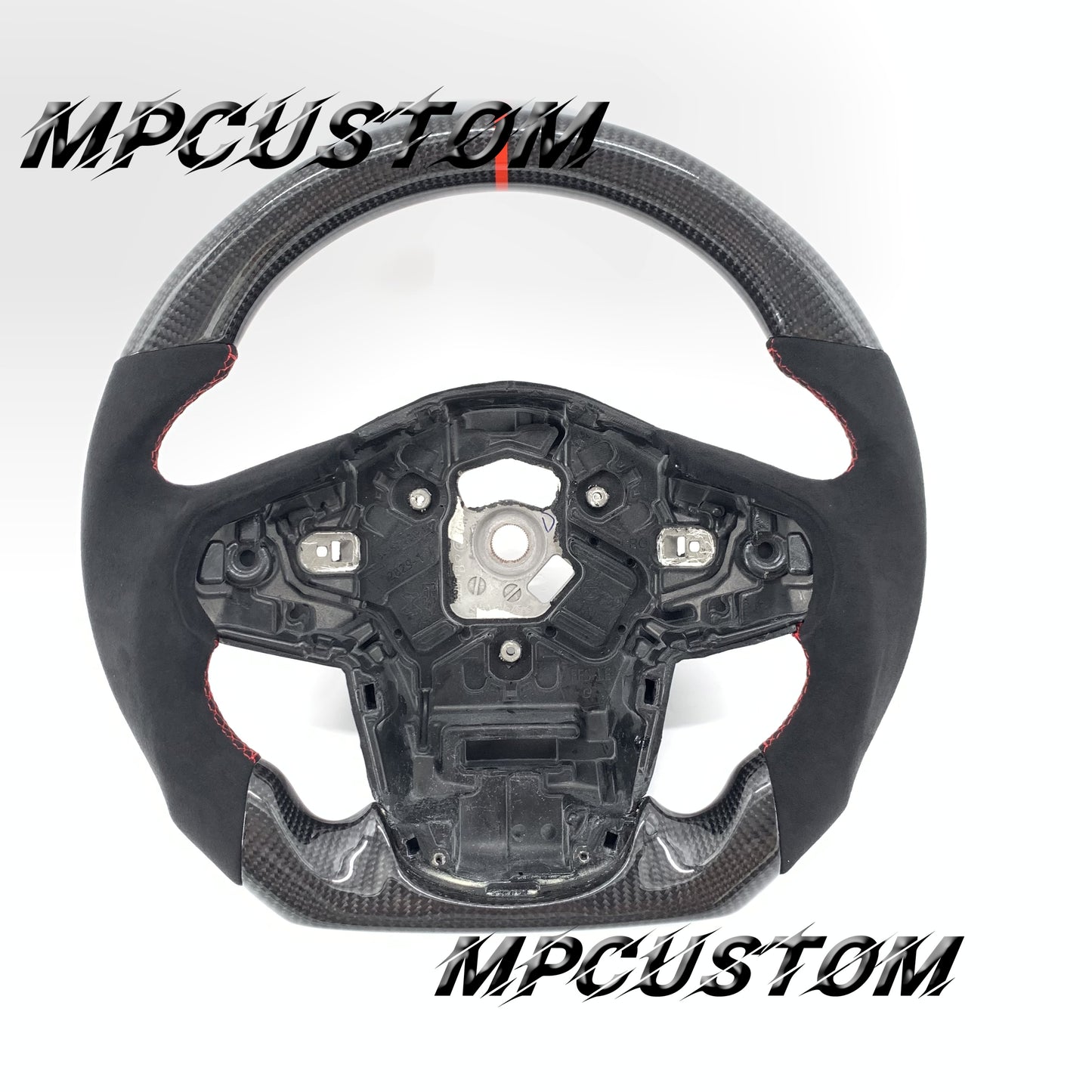 Mpcustom for Toyota Supra 2020 carbon fiber steering wheel round top and red stripe line