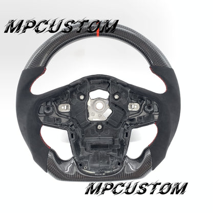 Mpcustom for Toyota Supra 2020 carbon fiber steering wheel round top and red stripe line