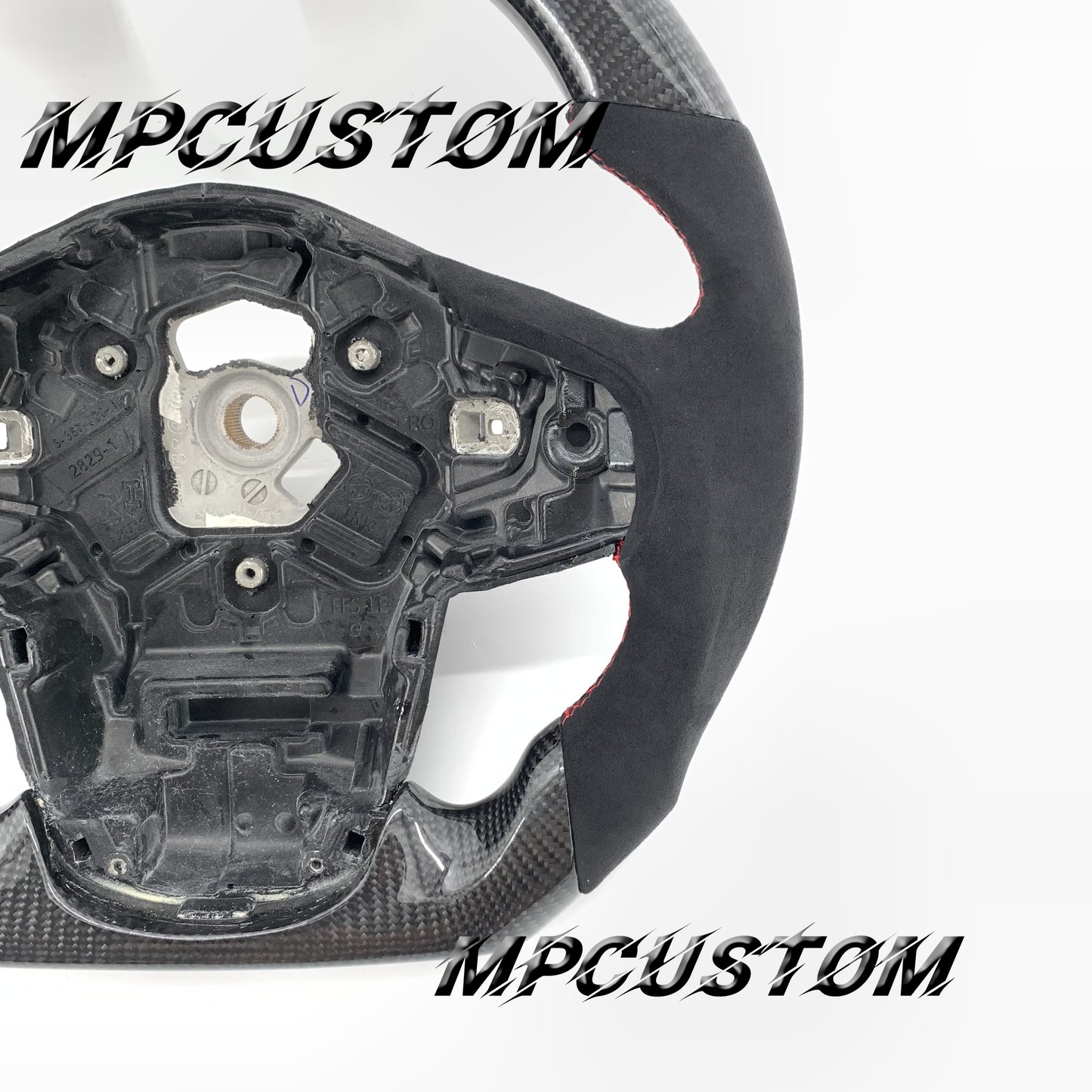 Mpcustom for Toyota Supra 2020 carbon fiber steering wheel gloss and red stripe line