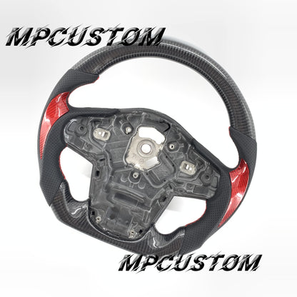 Mpcustom for Toyota Supra 2020 carbon fiber steering wheel gloss and red stitching