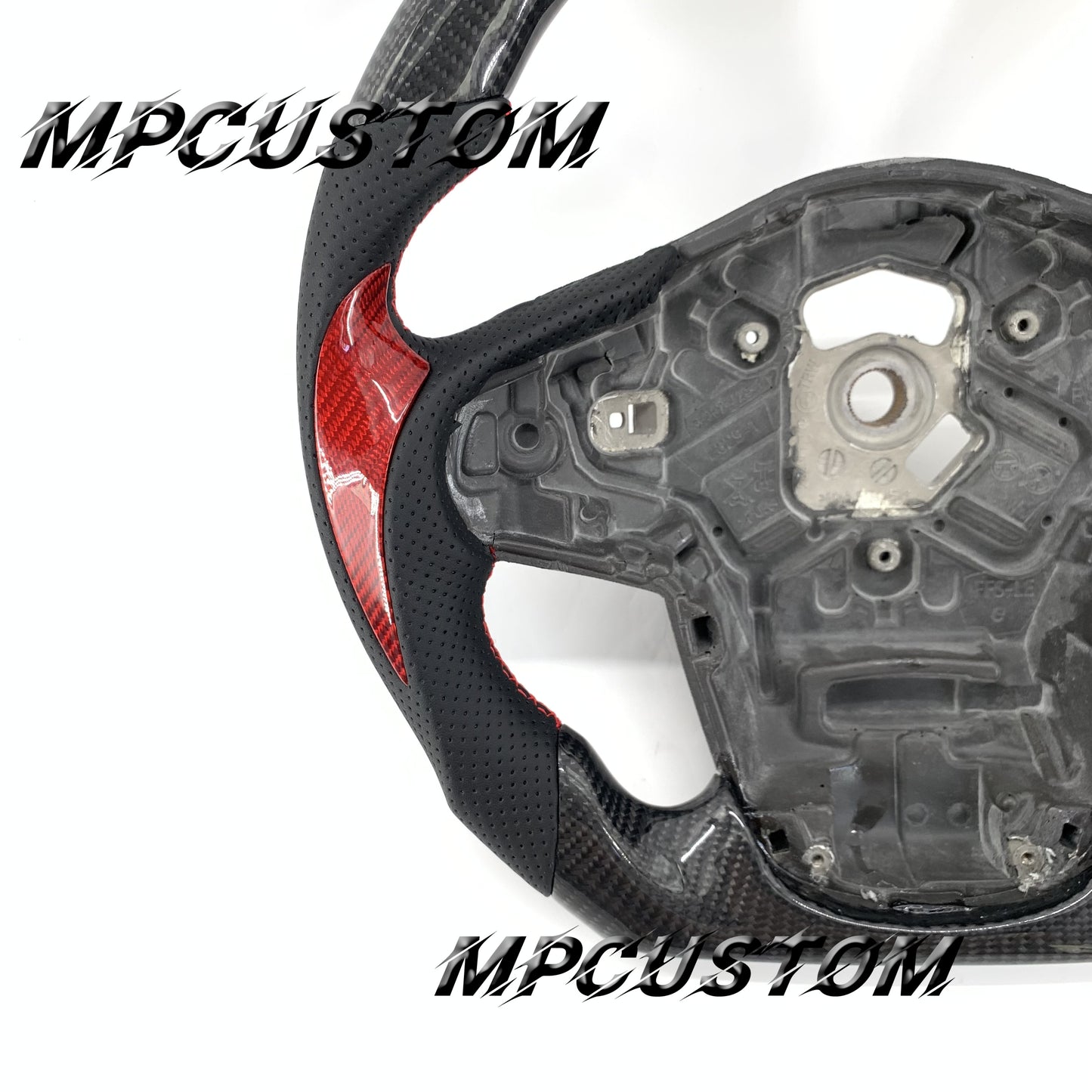 Mpcustom for Toyota Supra 2020 carbon fiber steering wheel gloss and red stitching