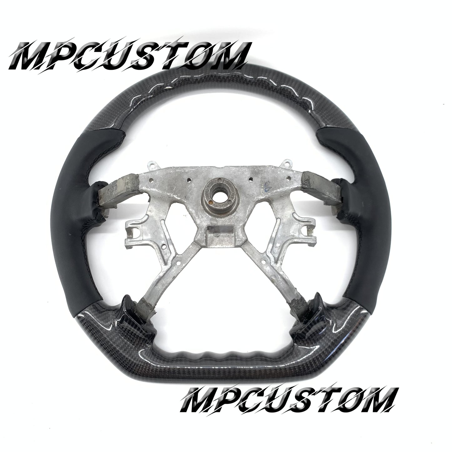 Mpcustom for Nissan Y61 carbon fiber steering wheel gloss and flat bottom