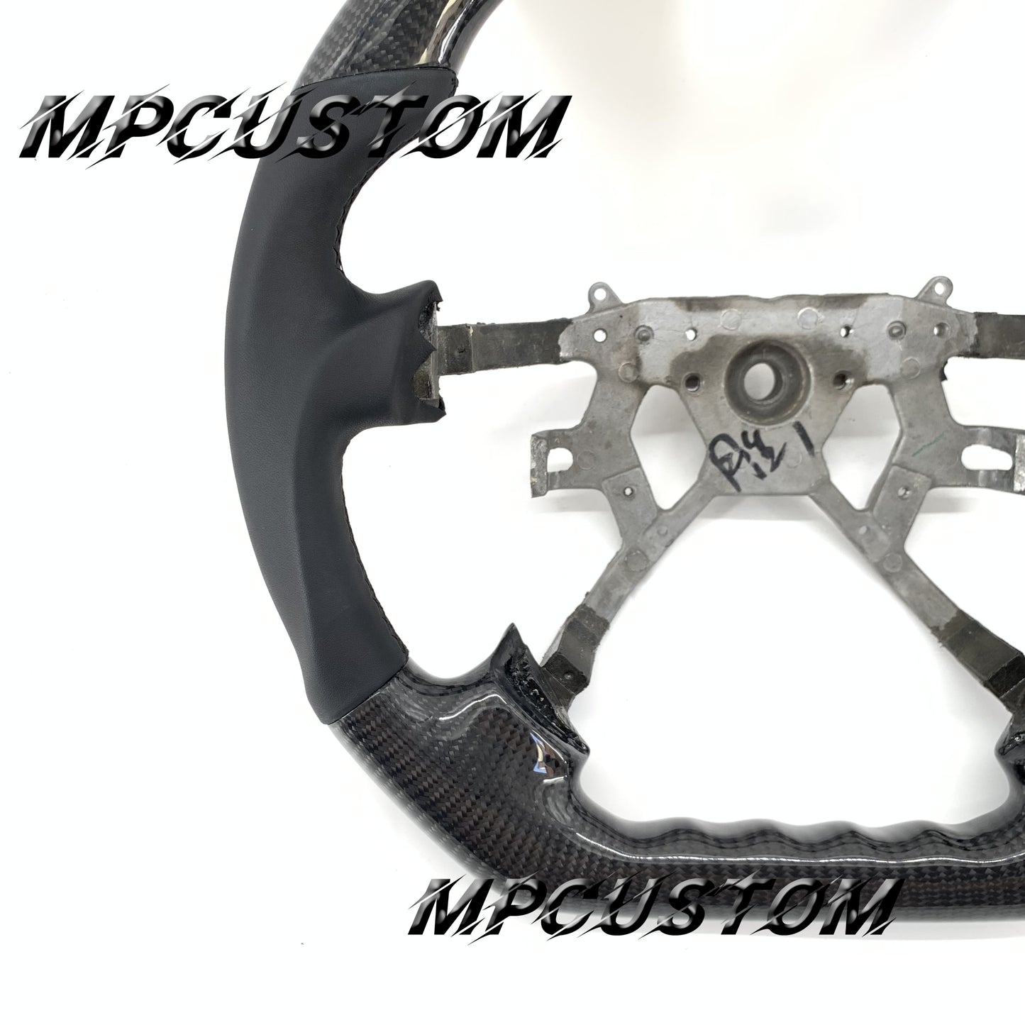 Mpcustom for Nissan Y61 carbon fiber steering wheel gloss and round top